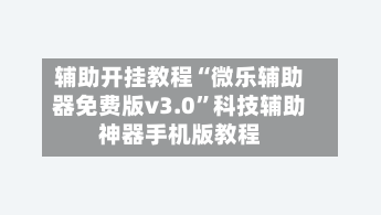 辅助开挂教程“微乐辅助器免费版v3.0”科技辅助神器手机版教程-第2张图片