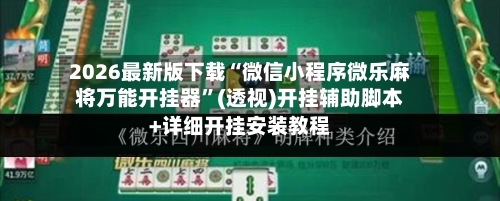 2026最新版下载“微信小程序微乐麻将万能开挂器”(透视)开挂辅助脚本+详细开挂安装教程-第3张图片